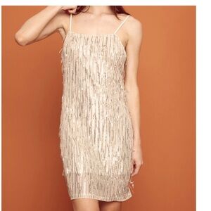 Trixxi Gold Sequin Slip Mini Dress